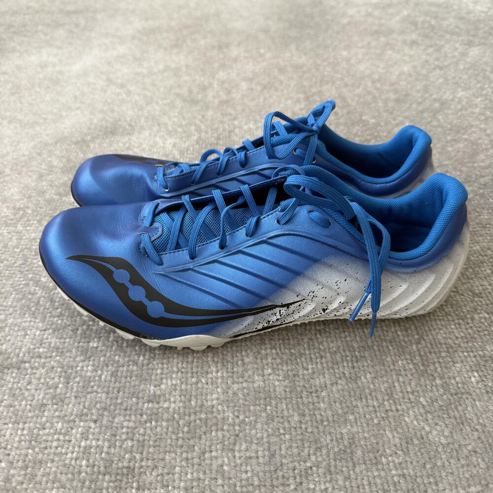 Saucony Track Spikes Shoes Mens Size 11 Blue Sprint Running Racing S29055-1